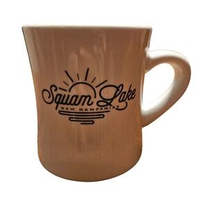 M-Ware Squam Lake New Hampshire Heavy Diner Mug Coffee Cup White Black Ceramic